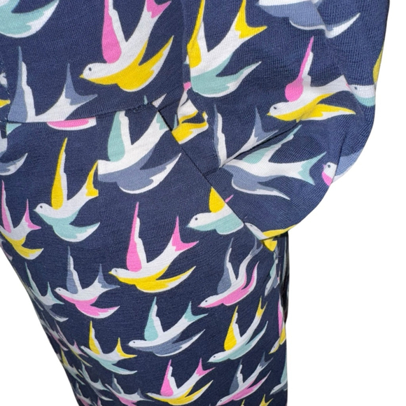 Boden Penny Jersey Swallow Dress Size UK 10L/US 6L Navy 3/4 sleeves midi preppy - Picture 6 of 13